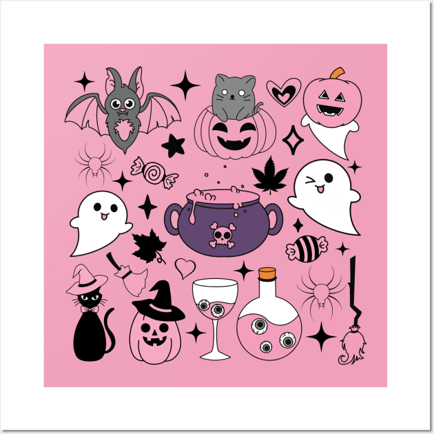 Breast Cancer Halloween Wall Art by Teewyld